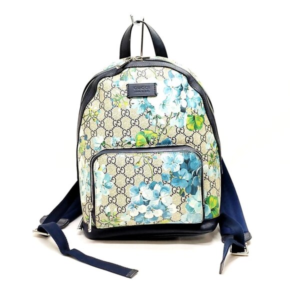 Gucci BackPack Bag Navy Blue PVC 880-061225 - Picture 1 of 13